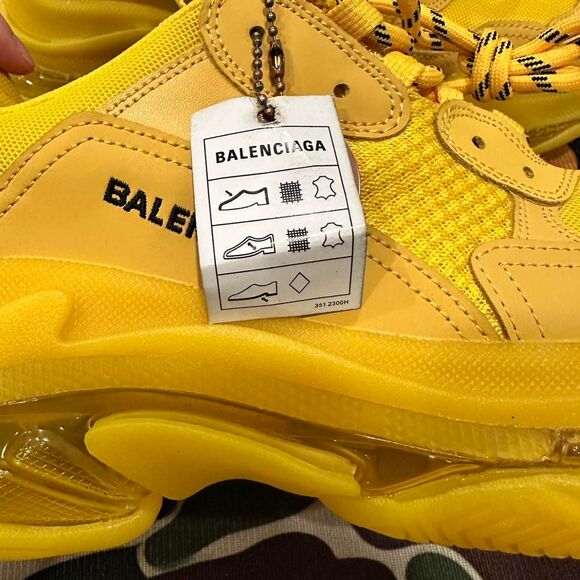 Balenciaga Triple S Yellow Chunky Sneakers - Picture 8 of 8